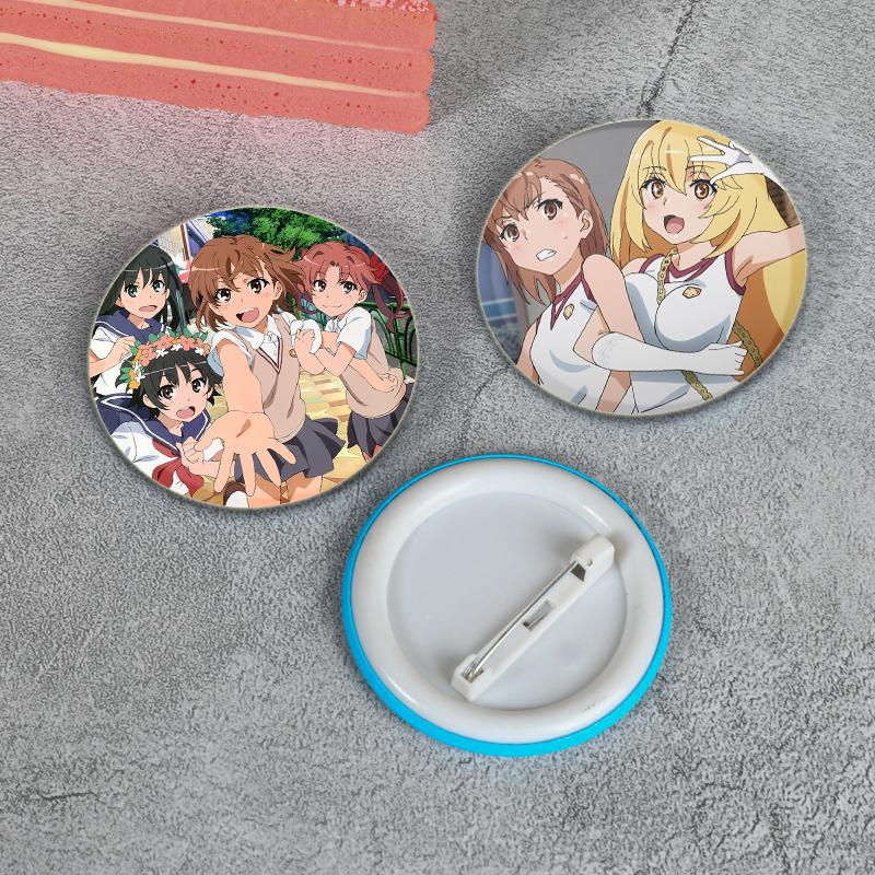 32/44/58 мм A Certain Scientific Railgun HD Брошь Значок Аниме Мультяшная Фигурка Мисака Микото/Ваннай Кинухо Круглые Демонстрационные Булавки Ювелирные Изделия Подарки