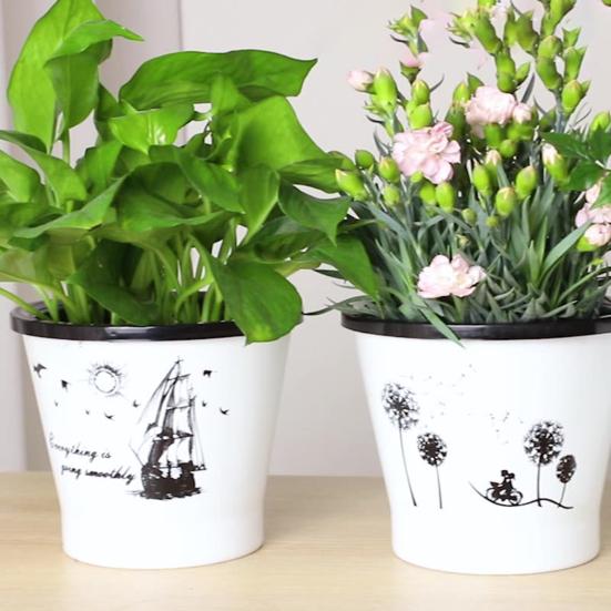 Flowerpot Water Storage Function Anti-slip PP Smooth Surface Plant Pot Patio Decor