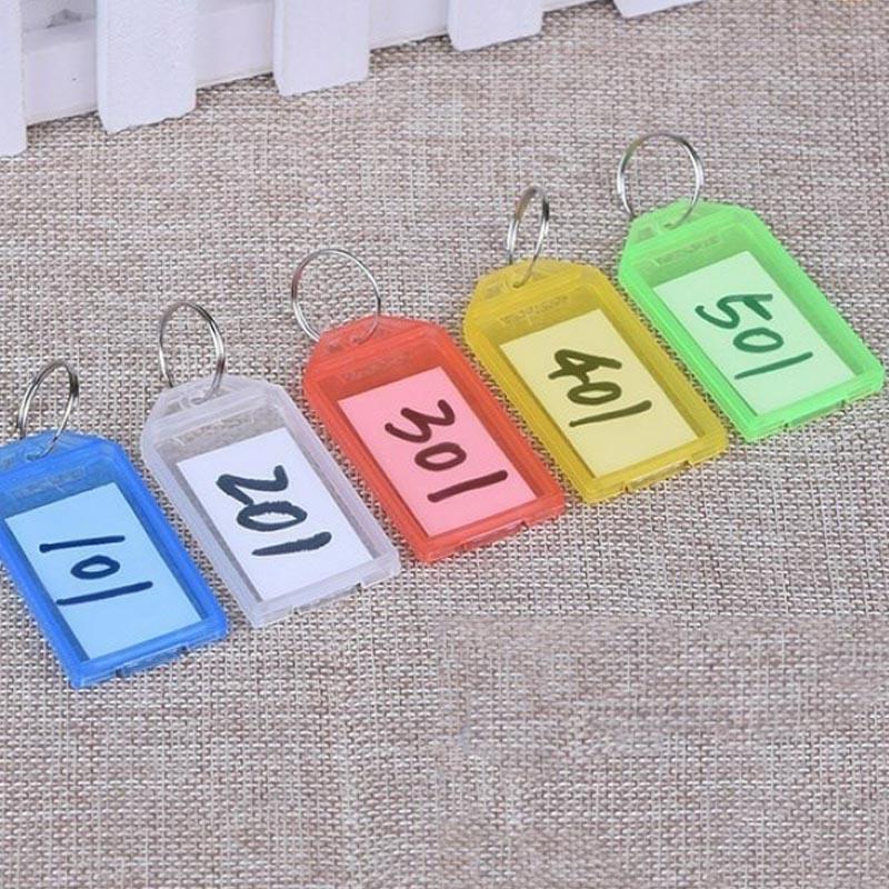 5~100 шт. Брелок для ключей Бирки для ключей Этикетка Бирка для багажа с разъемным кольцом Цветной пластик для DIY Нумерованные Бирки с именем ID Бирки для имен TMZ