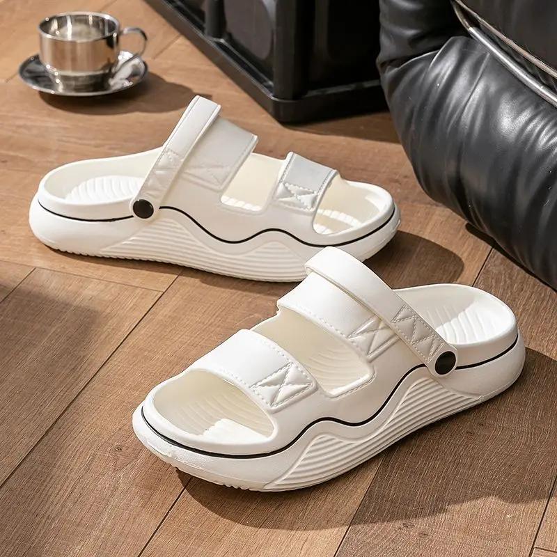 Fashion Drive Slippers for Men Outdoor Beach Flat Pvc Shoes Comfortable Summer Sale 2025 Style Trend Mascullino Clappers Y2k Sandals Man