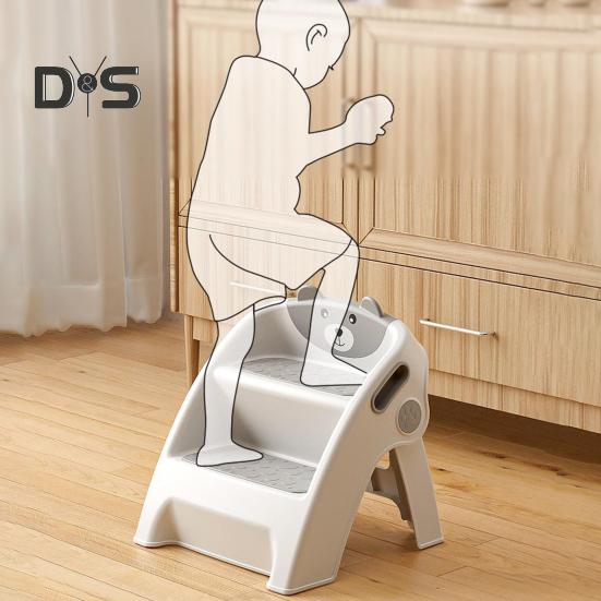 Детская складная лестница-стремянка для ванной комнаты, приучение к горшку, противоскользящая, безопасность малышей, 2 шага, установка-подставка для ног для горшка для детей, способствующая независимости