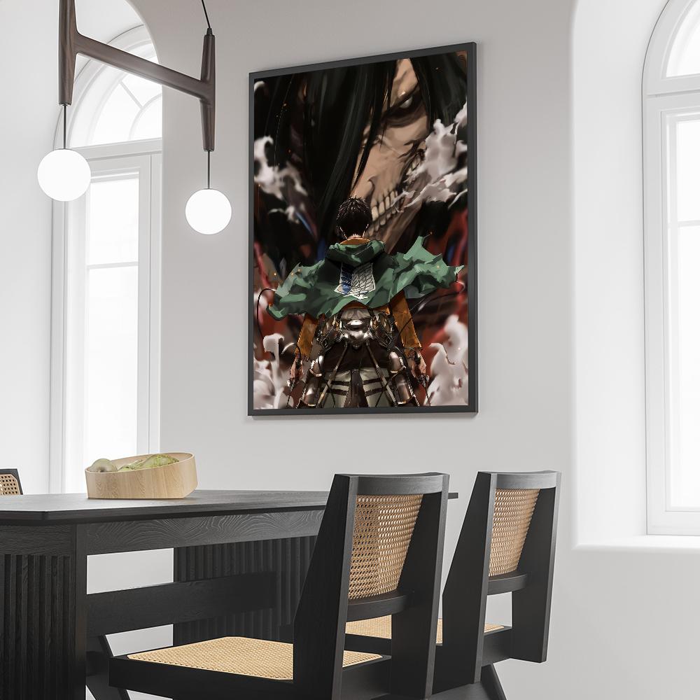 1 шт. Атака титанов постер самоклеящаяся художественная водонепроницаемая бумажная наклейка декор для стен кофейни бара