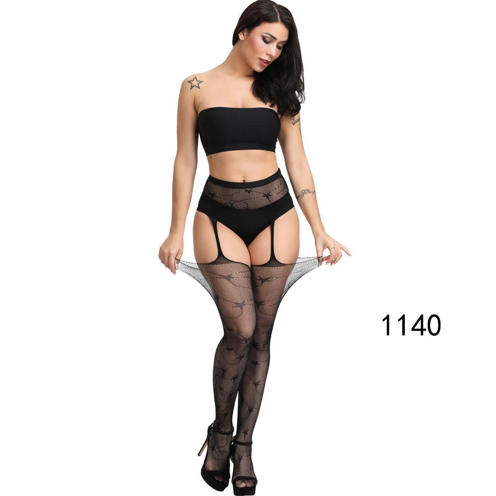 High-End Sexy Lingerie Fishnet Stockings with Non-Slip Garter, Nurse & Stewardess Style