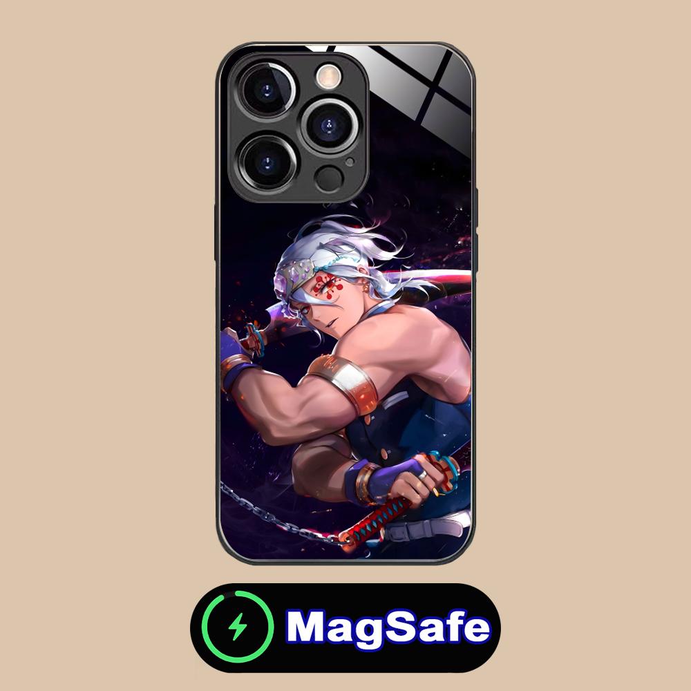 Чехол для телефона Узуй Тэнген из Клинок, рассекающий демонов, для iPhone 16 15 14 13 12 11 Pro Max Plus Mini MagSafe Стекло Цветная Печать Красивый Роскошный
