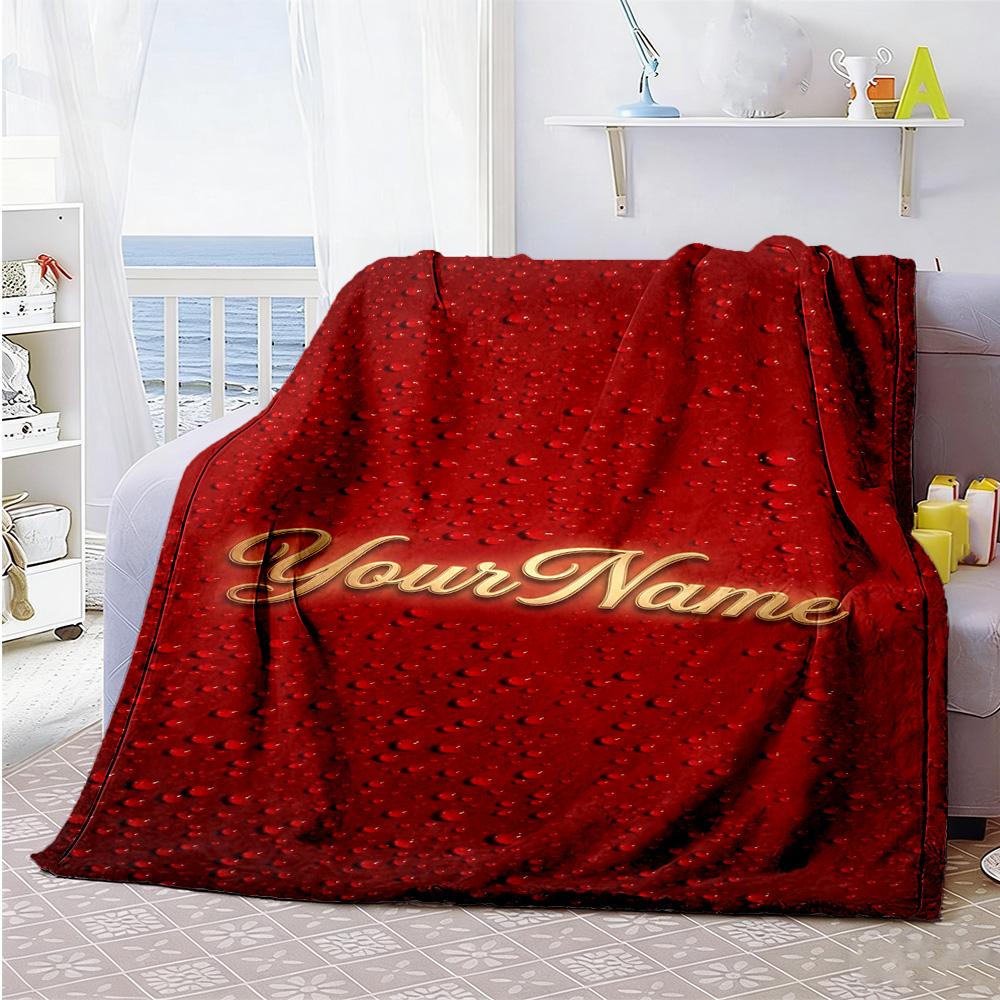 Rose Customize Your Name Blanket Cozy Personalized Blanket Soft Warm Cozy Suitable for Bedding Chair Home Decor Living Room Four Seasons Multipurpose