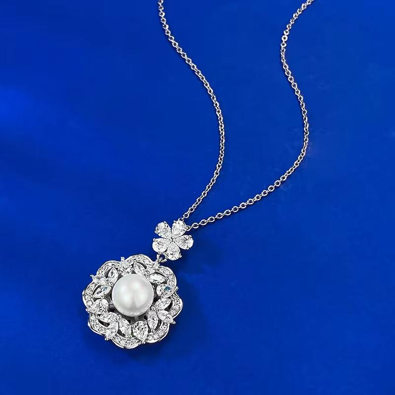 New European and American S925 Silver Necklace Pendant for Women's Light Luxury Daily Fashion Jewelry Women