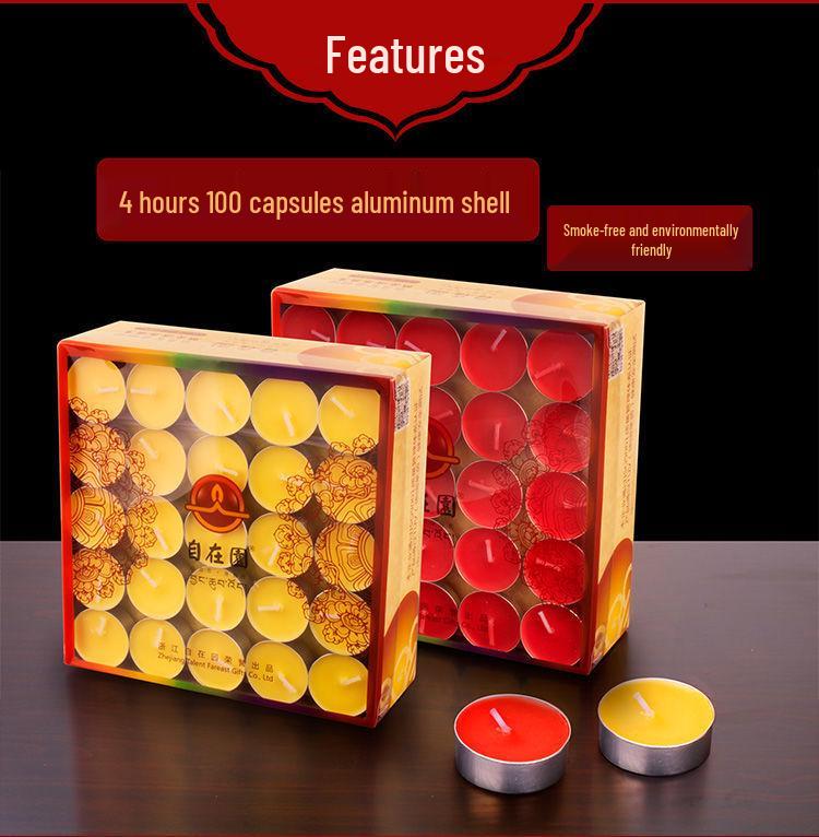 Лампада-лотос из топленого масла для подношения Будде - Доступна с длительностью горения от 1,5 до 24 часов