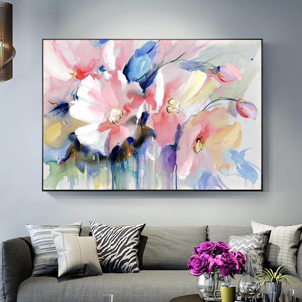 Modern Wall Art Flower Painting Living Room Abstract Water Splash Canvas Painting Wall Decoration Background Wall Decoration