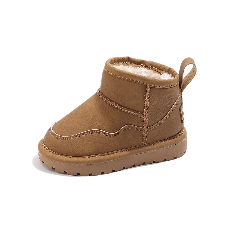 Детские зимние сапоги, модные детские короткие ботильоны, нескользящие, толстые, плюшевые, меховые, теплые, резиновые сапоги для девочек, зима 2024, новинка