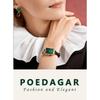 POEDAGAR Women Watches Fashion Green Square Leather Quartz Watch Top Brand Luxury Waterproof Ladies Wristwatch Girlfriend Gift