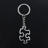 Hot Fashion Jigsaw Puzzle Piece Autism Awareness 41x25mm Pendant Key Ring Chain Silver Color Men Car Gift Keychain