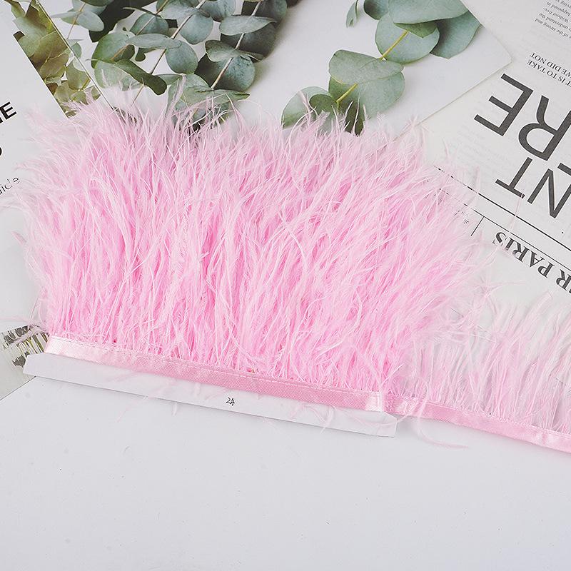 8-10Cm Ostrich Feather Wedding Dress Diy Performance Clothing Accessories Feather Tassel Including Webbing