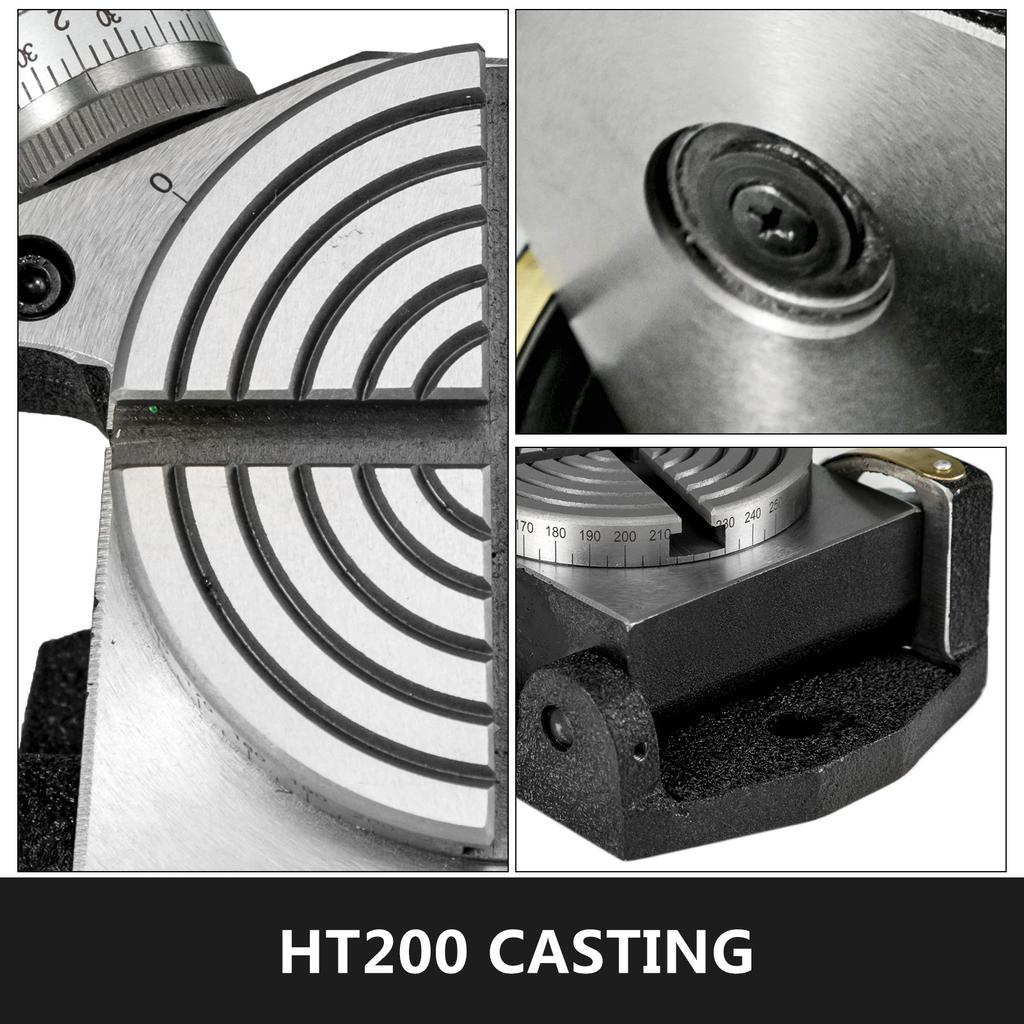 VEVOR Вертикальный и горизонтальный поворотный стол 4 дюйма/100 мм, 4 слота, прецизионный высоковольтный рабочий стол, наклоняющийся на 360 градусов, фрезерно-сверлильный станок