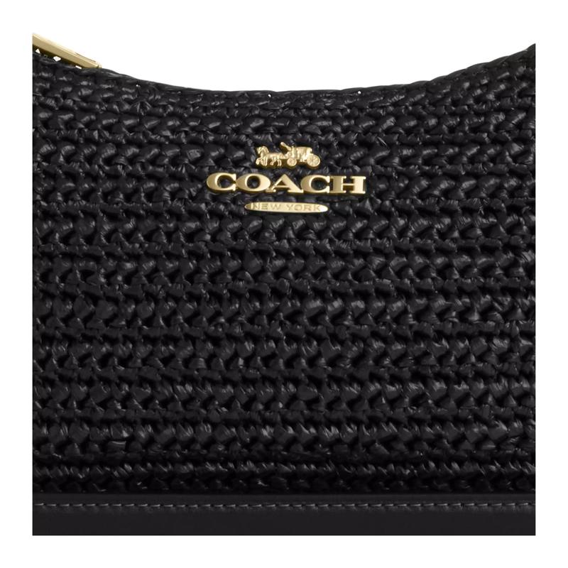 Coach Teri 25 Логотип бренда Сумка через плечо на ремешке и из гладкой кожи Средняя Женская Черная