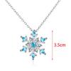 Women Frozen Snowflake Necklace Silver Plated Rhinestone Crystal Pendant Chain Christmas Gift