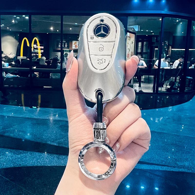 Car Key Case Cover for Mercedes Benz 2022 C S Class W206 W223 S350 C260 C300 S400 S450 S500 TPU Shell Fob Holder Protector vv1