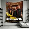 Chicago Fire Wall Tapestry Aesthetic Wall Hanging Printed Fabric Blanket Decorative Tapestries for Bedroom Living Room Home Decor
