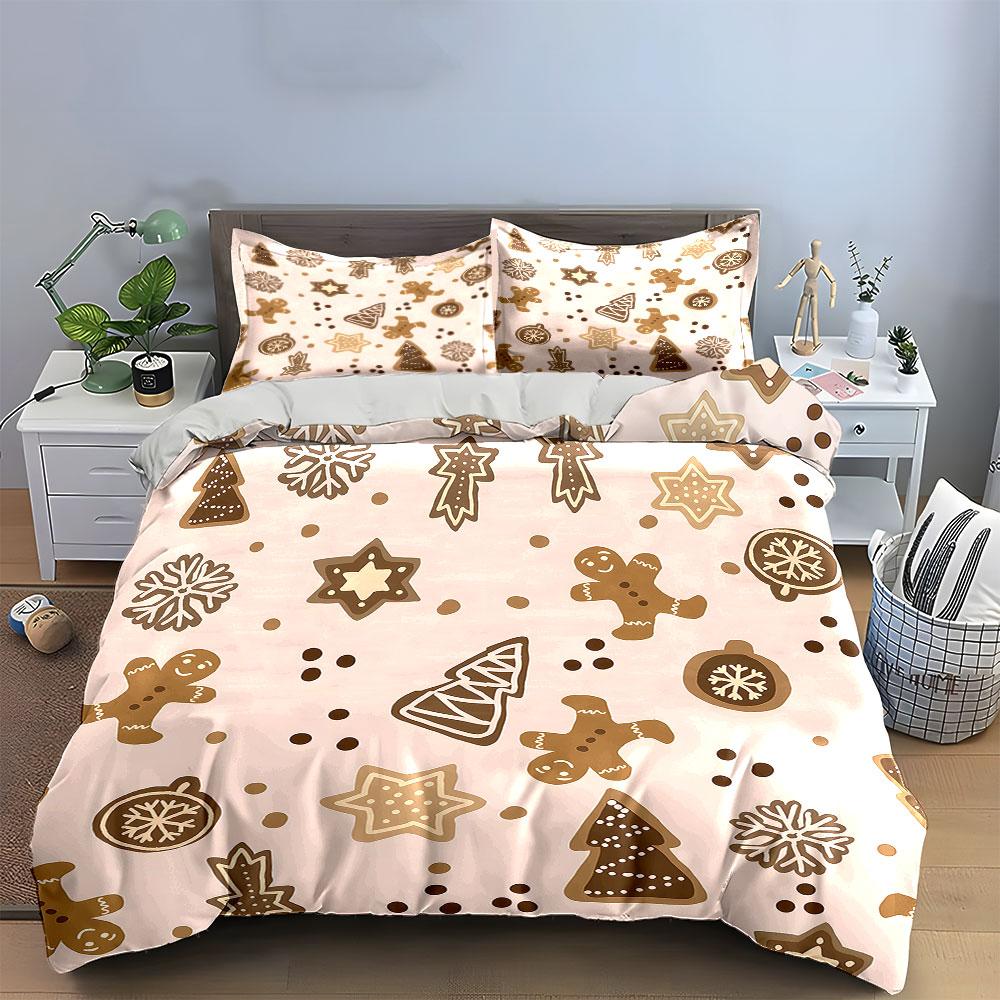 Whimsical gingerbread holiday dreams. Bedding sets Duvet covers Pillowcases(1* Duvet Cover 2* Pillowcases without duvet insert)
