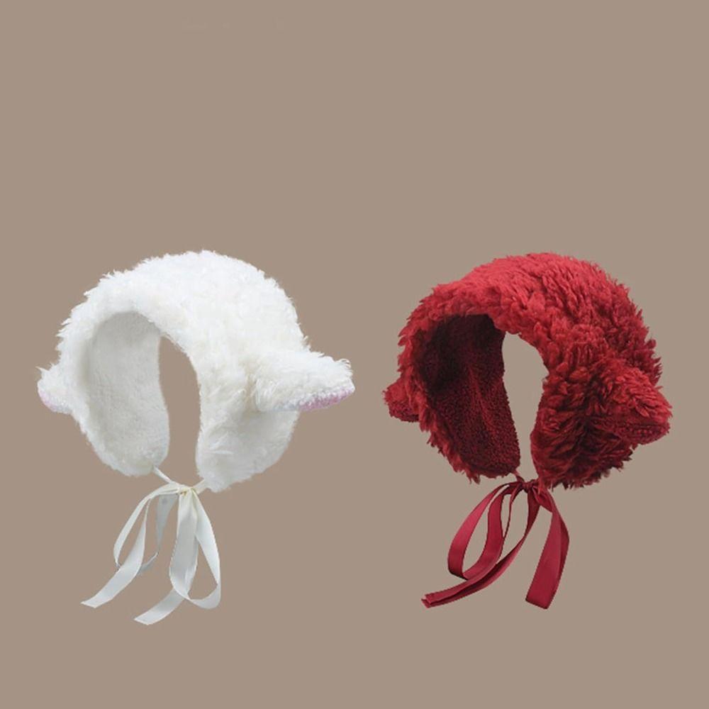 With Earflaps Ear Warmer Furry Lamb Ear Winter Ear Muffs Hot Warm Headband For Head Wrap
