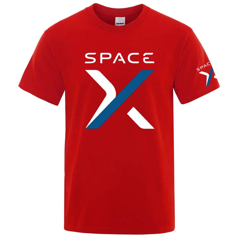 2026 Spacex Space X Логотип Принт Летняя Унисекс Новая Обычная Футболка с Коротким Рукавом Простая Освежающая Быстросохнущая Верхняя Одежда