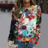 Floral Sweatshirts 3D Print Women's Fashion Vintage Raglan Sleeves Hoodies Streetwear Y2k Pullovers Harajuku Tops Woman Clothing