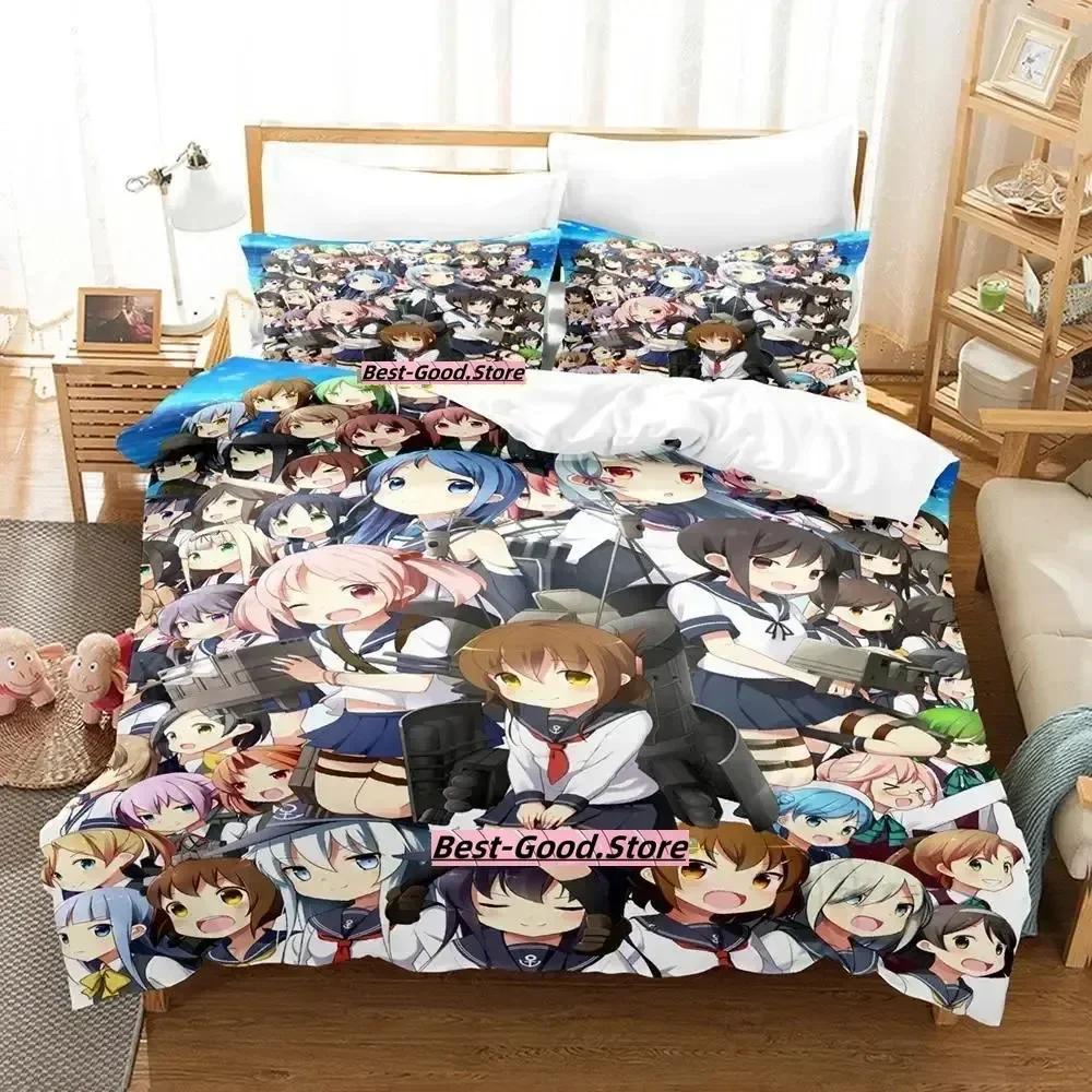 Комплект постельного белья Kantai Collection Односпальный Полуторный Двуспальный Кинг-сайз Комплект для кровати Взрослый Детский Спальня Комплекты пододеяльников Аниме постельное белье Кровать
