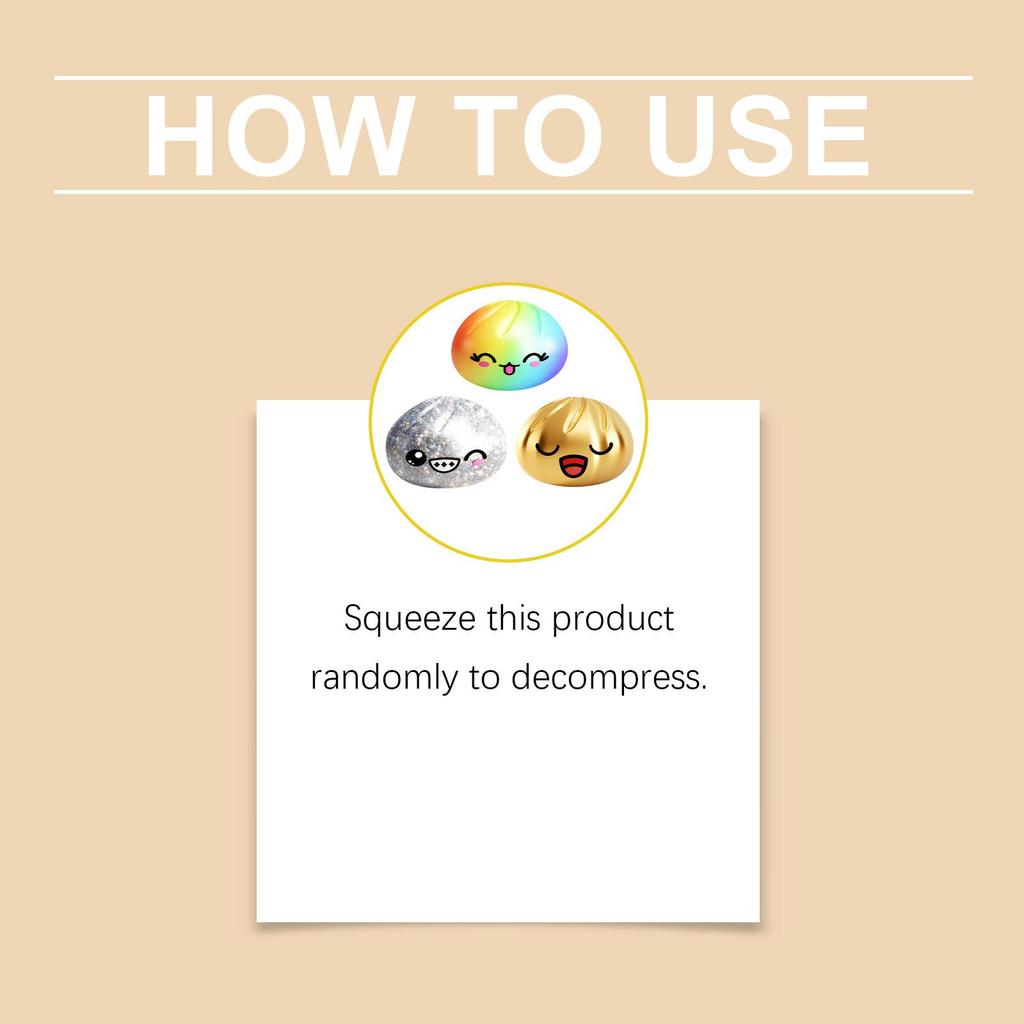 DOWMOO Cute Bun Squeeze Toy — Portable Stress Relief with Fast Rebound Simulation