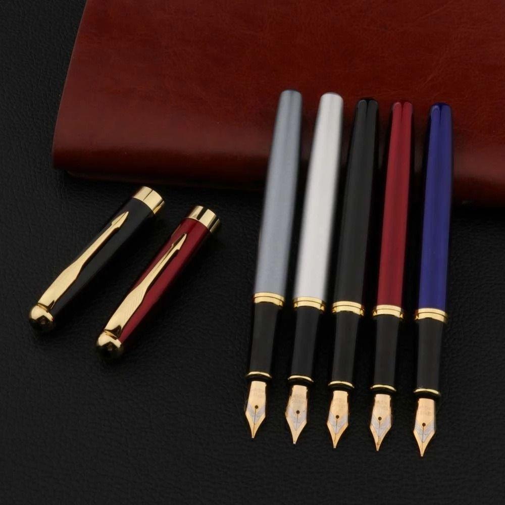 Quality Black Golden Business Student Metal Writing Pens Fountain Pen Inking Pens Signature Pen