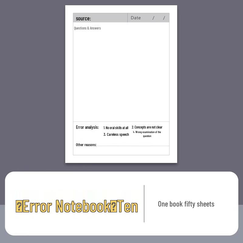 Error Correction Sticky Notes for Students: English & Math High-Value Adhesive Notepad