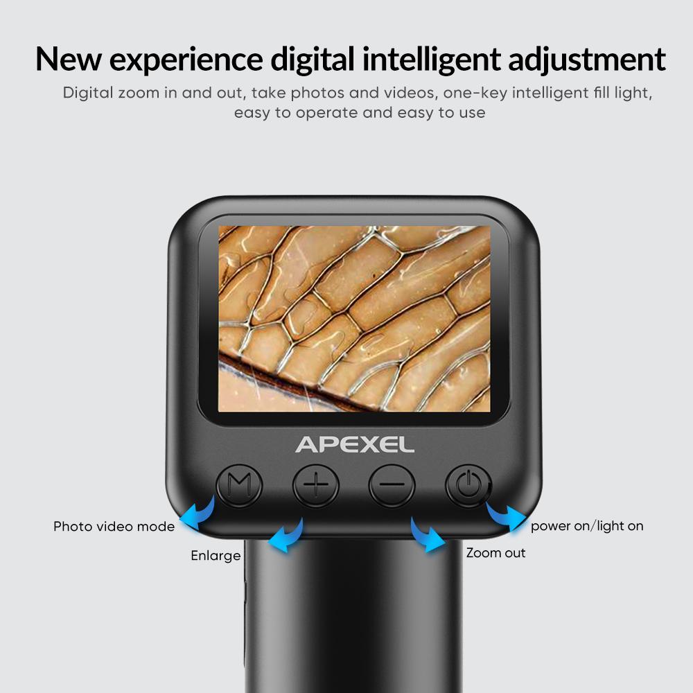 APEXEL APL-MS008 Ручной цифровой микроскоп с увеличением 12X-24X Портативный микроскоп для детей 2,0