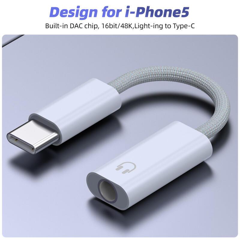 HdoorLink USB Type C 3,5-разъемный адаптер для наушников USB C до 3,5 мм для наушников AUX аудиокабель-адаптер для iphone 15 Huawei Xiaomi