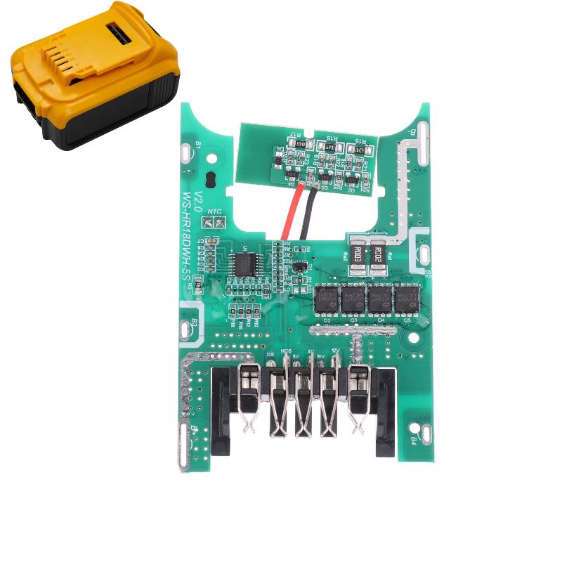 1 шт. Для Dewalt 18/20 В Dcb183 Dcb206 Dcb203 Dcb200 Ключ Светодиод Литий-ионный Аккумулятор BMS PCBA Зарядка Защита от низкого напряжения Печатная плата