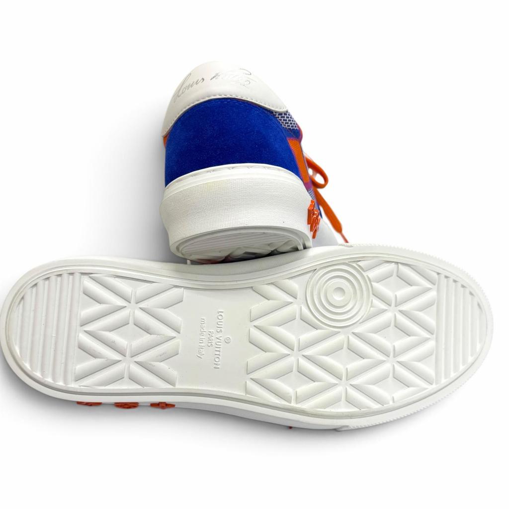Pristine LOUIS VUITTON Low cut sneakers LV Oriline blue canvas mens 6 Used
