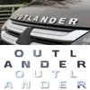 For 13-19 Outlander Letters Bonnet Badge Front Hood Emblem 3D ABS Stickers Chrome Black Car Styling Accessories