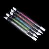 1Pc Nail Art Brush Dotting Tools 2 Way Sculpture Pen Silicone Head Carving Craft
