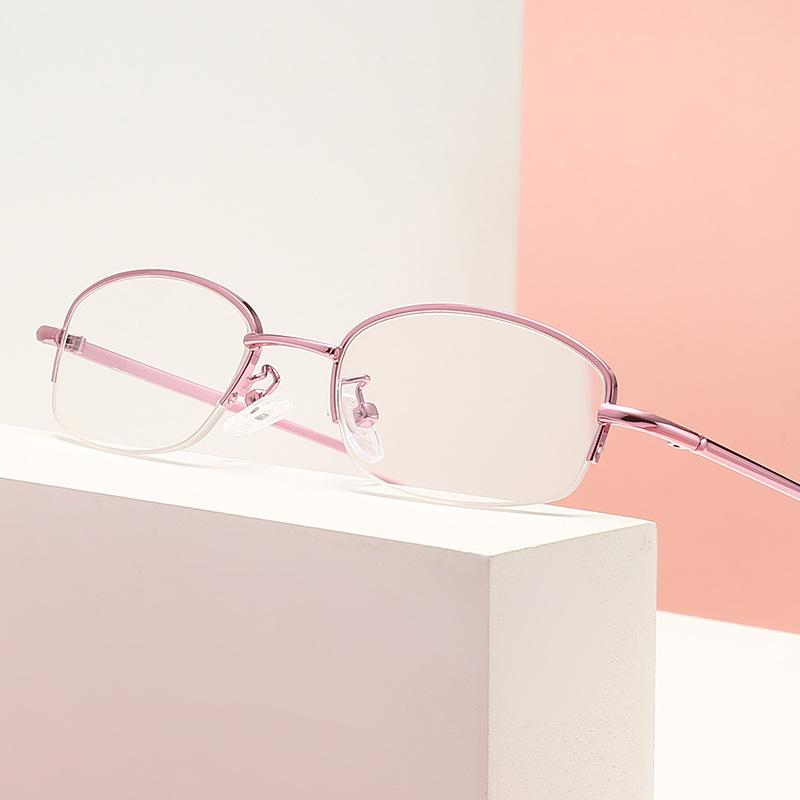 Half Frame Metal Alloy Anti-fatigue Women Reading Glasses High Quality Purple Presbyopic Glasses +1.0 +1.5 +2.0 +2.5 To +4.0