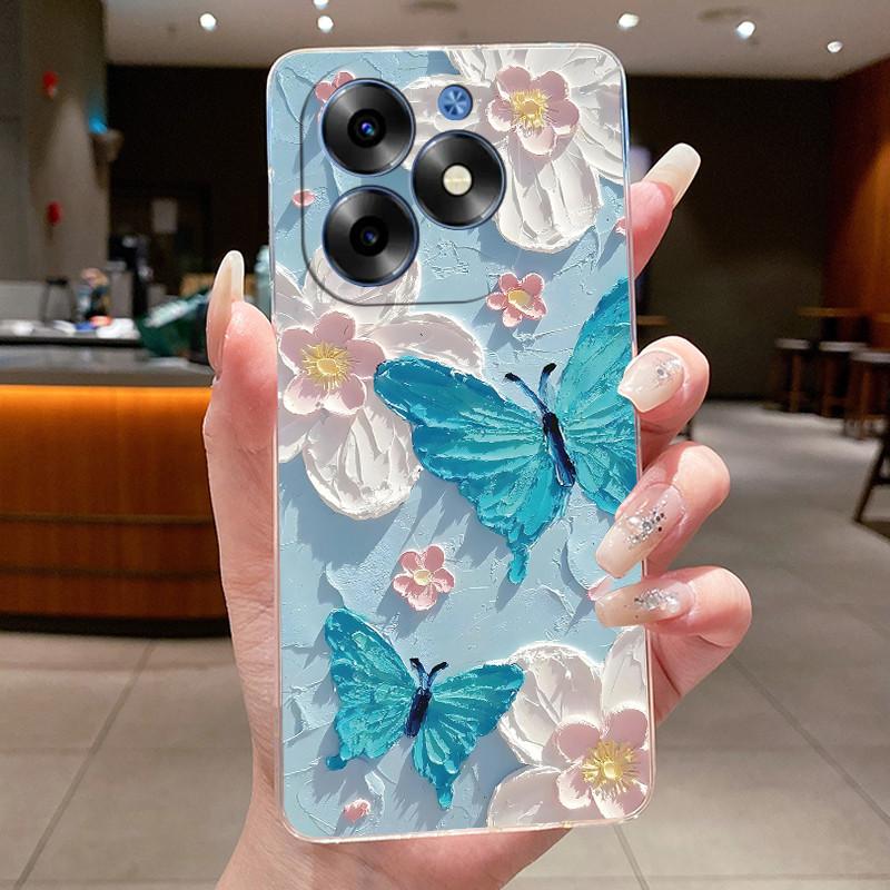 Модные Цветы Для Itel S23+ S23 Plus S681LN ItelS23+ 2023 Прозрачный Силиконовый Защитный Чехол-Накладка На Заднюю Панель Телефона Мягкий ТПУ Чехол