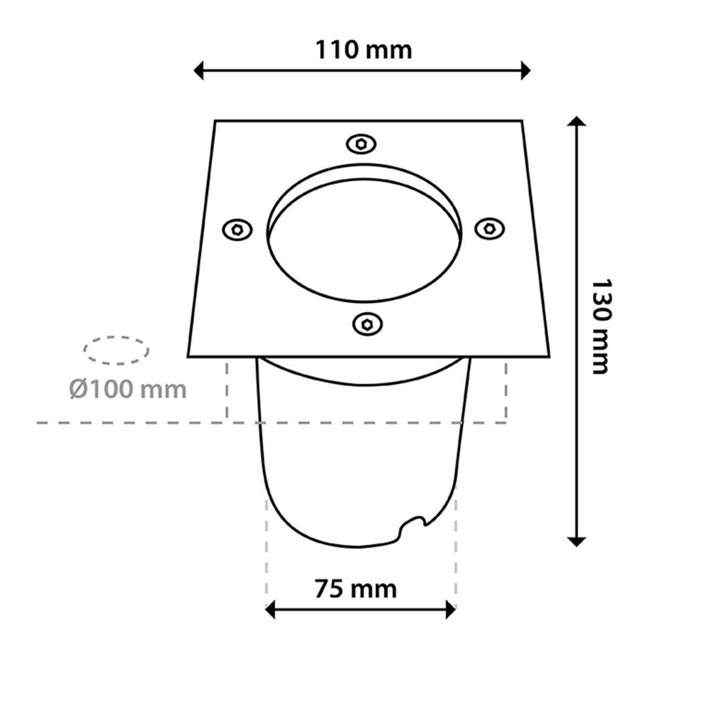 In-Ground Recessed Lamp Gu10 Ip65 Ik09 Square Catio 2