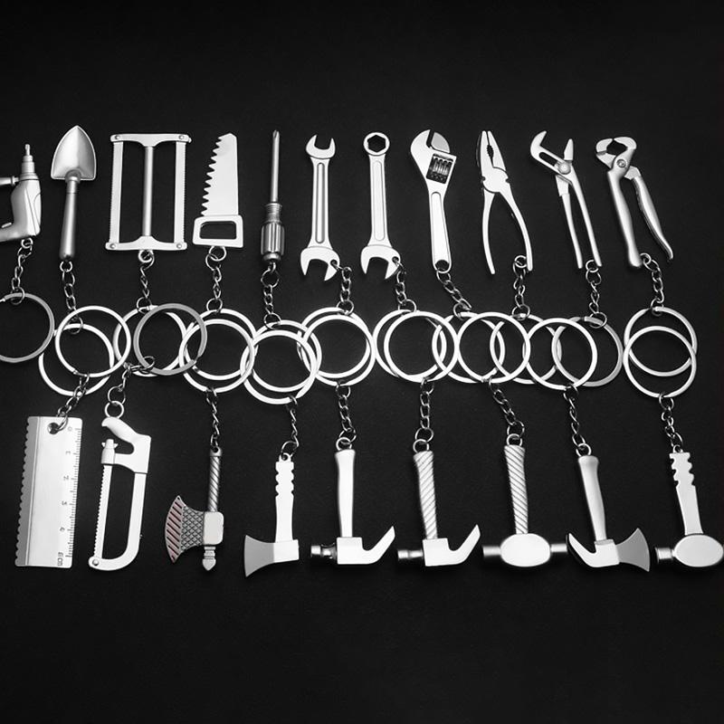 Практичные инструменты, брелки, кольца, держатель, подвески, молоток, отвертка, гаечный ключ, подарочные аксессуары