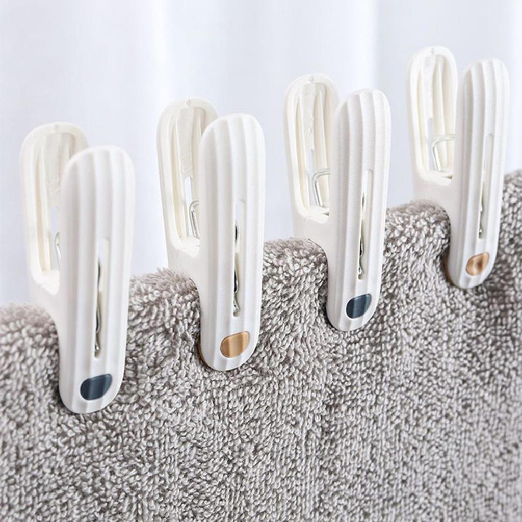 12Pcs PP Clothes Washing Clips Household Clothing Coat Hat Socks Pegs Sealing Pins Traceless Windproof Clips Hang Clamps