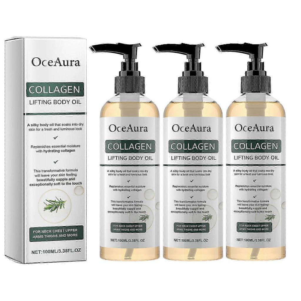 3x OceAura Collagen Firming Body Oil Hydrating&Elasticity-Boosting Massage Oil for Smooth Skin_YNYN