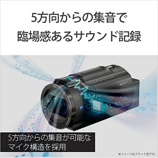 Sony Видеокамера 4K Handycam Black Память 64 ГБ Оптический зум 20x Пространственная оптическая стабилизация изображения B FDR-AX45A (Модель 2022 года) Встроенный FDR-AX45A