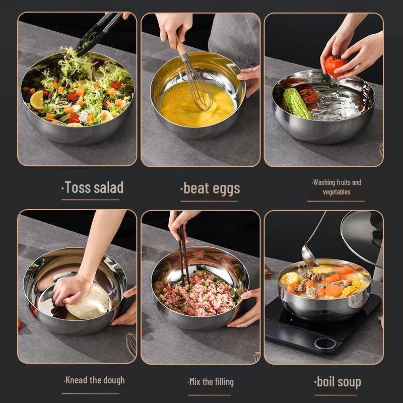 Yuyi Angel 304 Stainless Steel Dough Mixing Bowl
