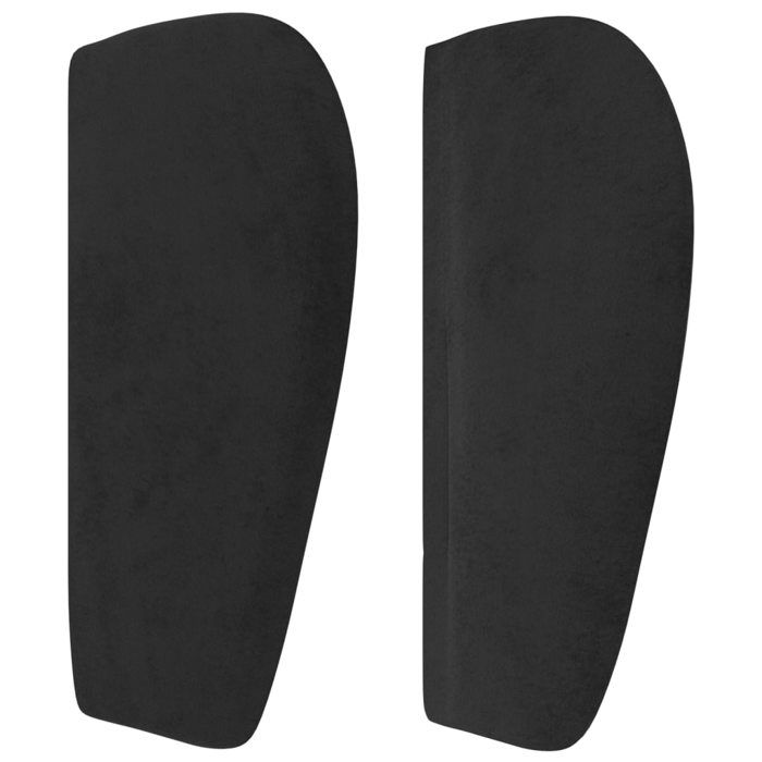 Tête de lit - Tête de lit avec oreilles - Velours noir - Hauteur réglable 78/88 cm - Pieds bois