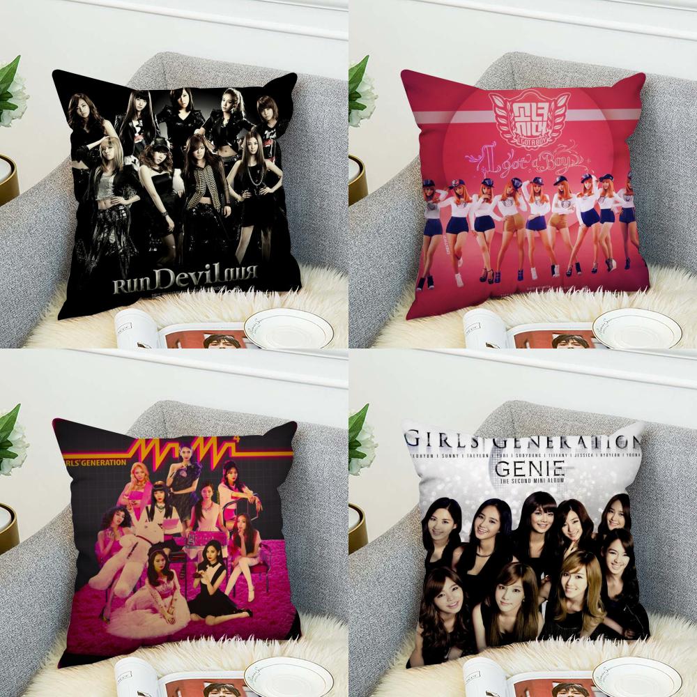 Girls Generation Pillow Case For Car Sofa Decorative Home Doublesided Print Plush Square Throw Pillow Cushion Cover