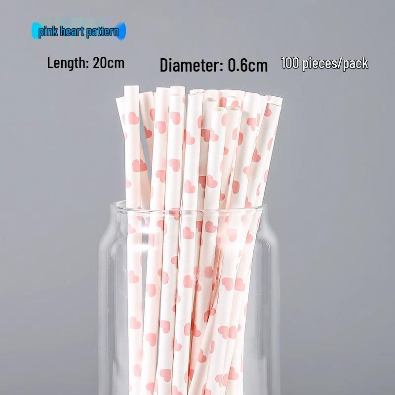 100 Eco-Friendly Colored Paper Straws: Disposable, Creative Party Straws for Juice & Cocktails
