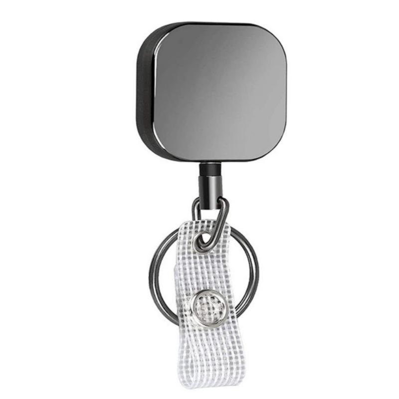 Stylish High Strength Carabiner Keychain Heavy Duty Retractable Badge Holder With Steel Cable Suitable For Outdoor Use