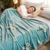 Flower Blanket for Sofa Reactive Printed Thin Blanket for Beds Single/Queen/King Coral Fleece Flannel Blanket Soft Warm Plaids