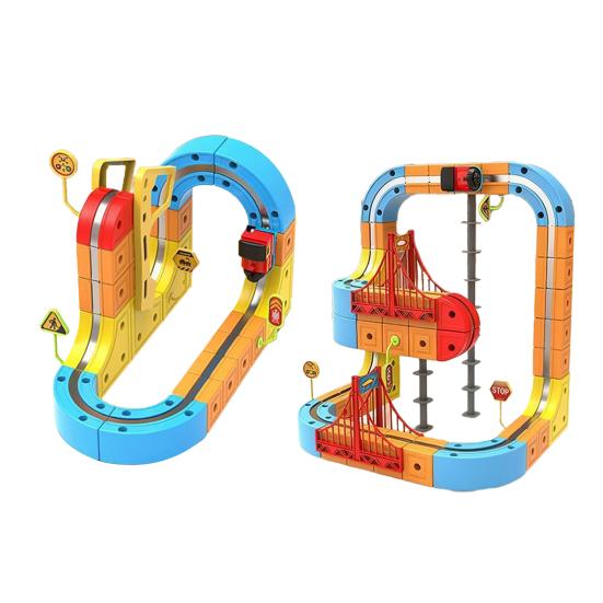 66/92 шт./набор Магнитный набор железнодорожных путей DIY Гоночная машина Кубический рельс Мальчики Девочки Не поддающийся гравитации Строительный набор Малыши