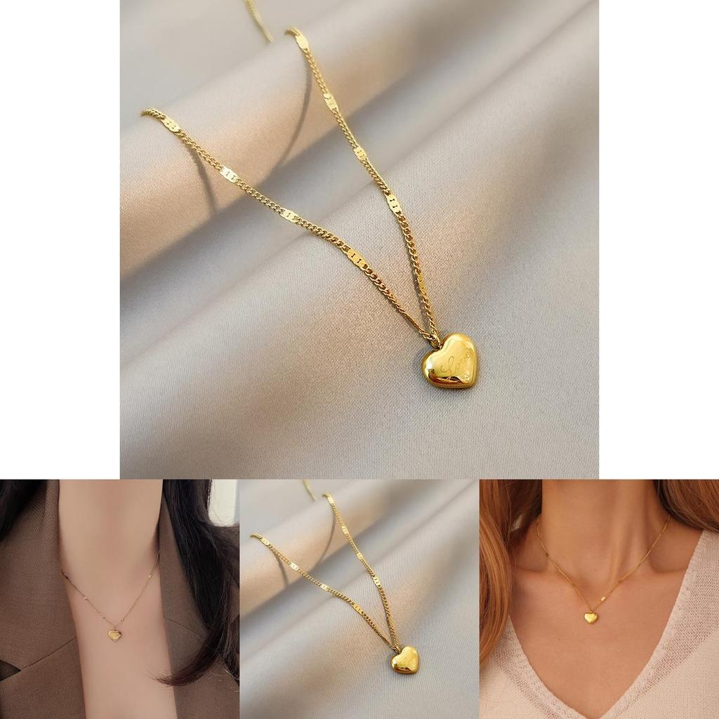 Elegant Titanium Steel Love Letter Necklace For Casual And Office Use